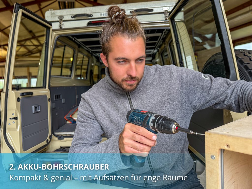 Camperausbau Werkzeug Akku-Bohrschrauber für Camperausbauer
