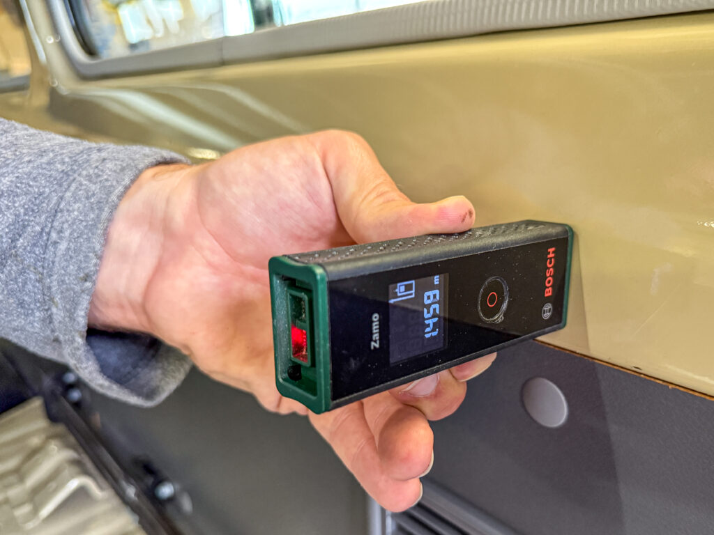 Lasermessgerät für Camper-Ausbau