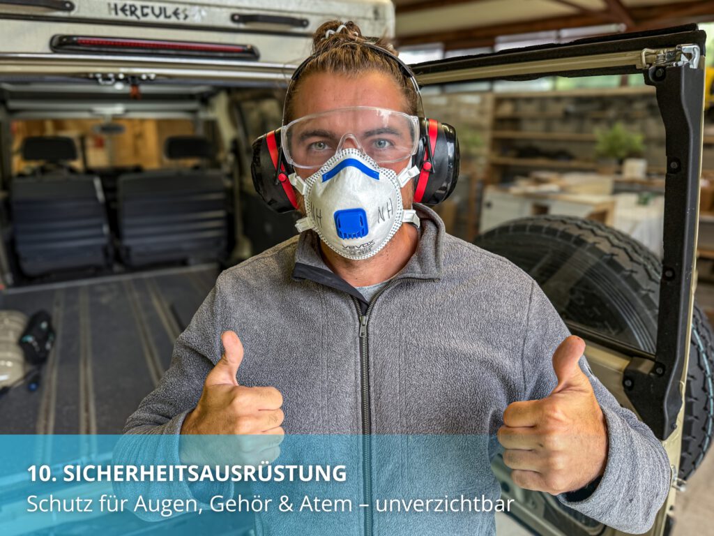 Camperausbau-Werkzeug: Sicherheitsausrüstung